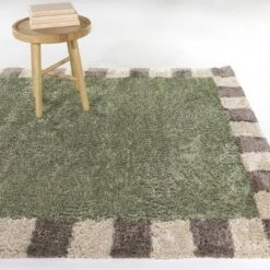 Balta Rugs Franklin Geometric Medium Plush Shag Area Rug Green