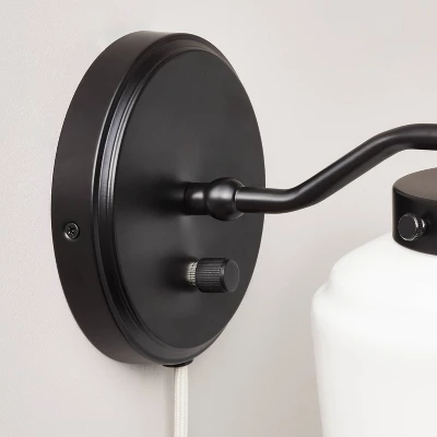 Milk Glass Solid Wall Sconce Black/White - Hearth & Handâ„¢ With Magnolia - Image 3