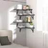 Attop Corner Floating Shelves Wall Mounted Set Of 4, Rustic Wood Storage Display Wall Shelves For Home Decor, Bathroom, Kitchen, Bedroom