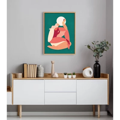 18" X 24" Sylvie How The Sun Loves The Moon Framed Canvas Wall Art By Maggie Stephenson Natural - Kate And Laurel - Image 5