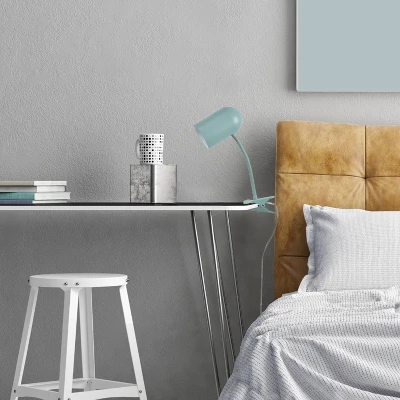 15" Carter Clip-Arm Desk Lamp With Adjustable Gooseneck Matte Teal - Globe Electric - Image 3