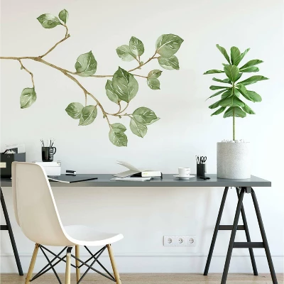 Leaf Twig Peel And Stick Giant Wall Decal Green - RoomMates - Image 3