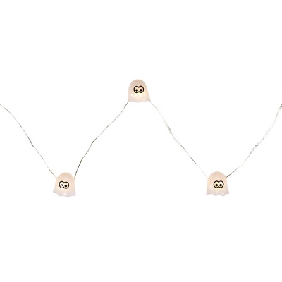 Northlight 10-Count LED Halloween Ghost Fairy Lights, 6.5 Ft Silver Wire - Image 3