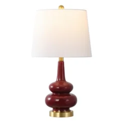 Evie Table Lamp - 23 Inch Height - TBL4610 - Cranberry - Safavieh