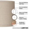 Springcrest Natural Linen Medium Drum Lamp Shade 15" Top X 16" Bottom X 11" High (Spider) Replacement With Harp And Finial