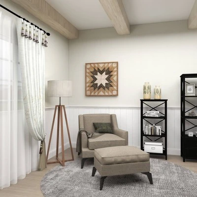 30" X 30" Wood Geometric Handmade Southwestern Wall Decor Brown - Olivia & May - Image 7