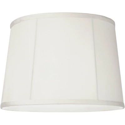 Springcrest Set Of 2 Drum Lamp Shades Off-White Medium 12" Top X 14" Bottom X 10" Slant Spider Replacement Harp And Finial Fitting - Image 2