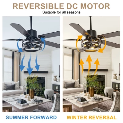Bella Depot 52" Indutial Large Ceiling Fan With Light And Remote 6-speed For Dining Room - Image 9