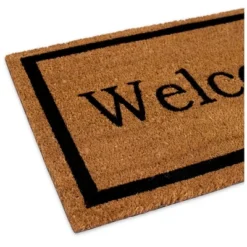 BirdRock Home Welcome Coir Doormat - 18 X 30" - (tan,black) "Welcome"