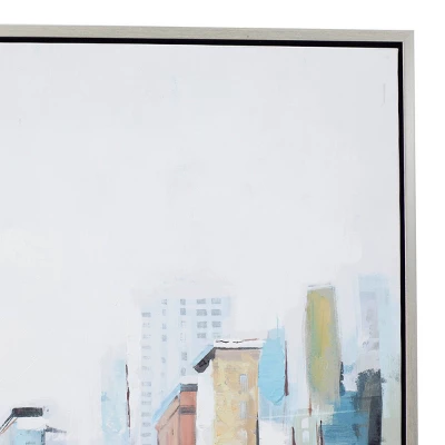 Canvas City Framed Wall Art With Silver Frame Multi Colored - Olivia & May - Image 4