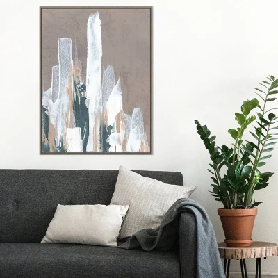 22" X 30" Shape Of Form II By JL Design Framed Canvas Wall Art Gray Wash - Amanti Art - Image 5