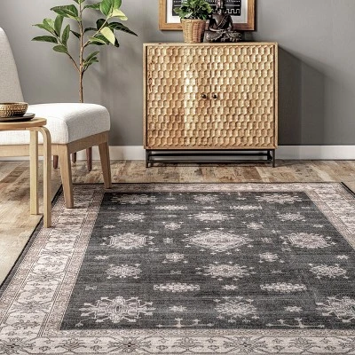 NuLOOM Mollie Machine Washable Traditional Border Area Rug - Image 5