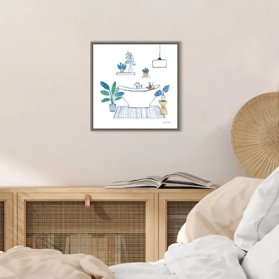 16" X 16" Relax II By Farida Zaman Framed Canvas Wall Art - Amanti Art - Image 5