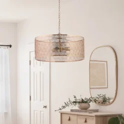 18.25" Roxsie Nickel Semi-Flush Mount Ceiling Fixture - River Of Goods