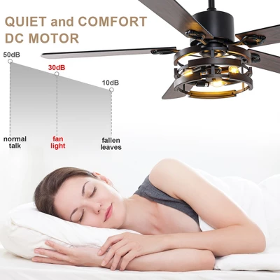 Bella Depot 52" Indutial Large Ceiling Fan With Light And Remote 6-speed For Dining Room - Image 11