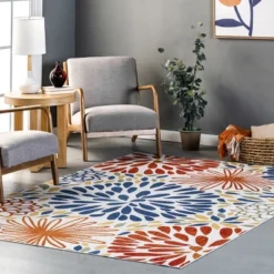 NuLOOM McEwen Bohemian Floral Machine Washable Area Rug