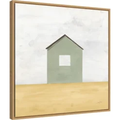 22" X 22" Rural Barn Simplicity II By Courtney Prahl Framed Canvas Wall Art Light Brown - Amanti Art