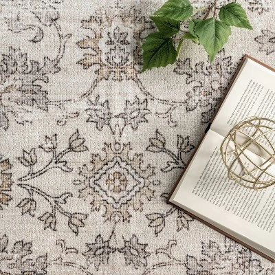 NuLOOM Deadra Vintage Floral Machine Washable Area Rug - Image 5