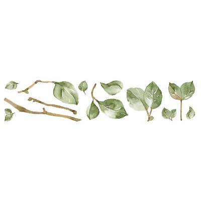 Leaf Twig Peel And Stick Giant Wall Decal Green - RoomMates - Image 4