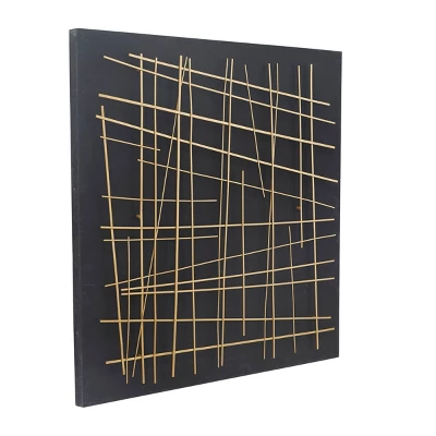 Metal Geometric Overlapping Lines Wall Decor With Black Backing Gold - CosmoLiving By Cosmopolitan - Image 4