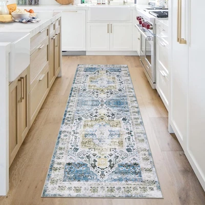 Vintage Rug Washable Rug Indoor Soft Faux Wool Living Room Rug - Image 2