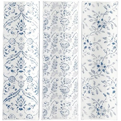 Set Of 3 Metal Floral Wall Decors With Embossed Details White - The Novogratz - Image 6
