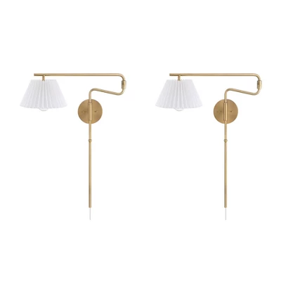 Nathan James (Set Of 2) Kai Bohemian Plugin Wall Sconce Light Fixtures Finish - Image 6
