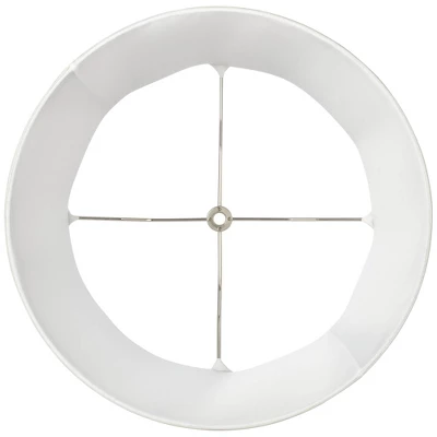 Springcrest Set Of 2 Drum Lamp Shades Off-White Medium 12" Top X 14" Bottom X 10" Slant Spider Replacement Harp And Finial Fitting - Image 4