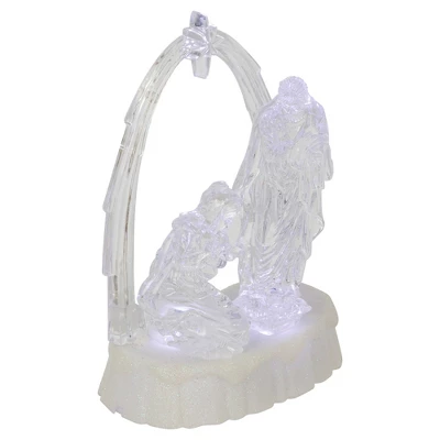 Northlight LED Lighted Musical Icy Crystal Nativity Scene Christmas Decoration - 7" - Image 3