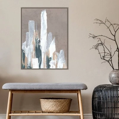 22" X 30" Shape Of Form II By JL Design Framed Canvas Wall Art Gray Wash - Amanti Art - Image 6