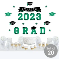 Big Dot Of Happiness Green Class Of 2023 Graduation Party Wall Decals Set Of 20