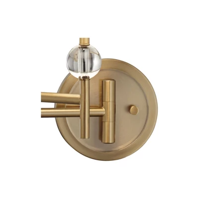 Possini Euro Design Kohle Modern Swing Arm Wall Lamp Polished Brass Plug-in Light Fixture White Inner Sheer Outer Drum Shade For Bedroom Bedside House - Image 7