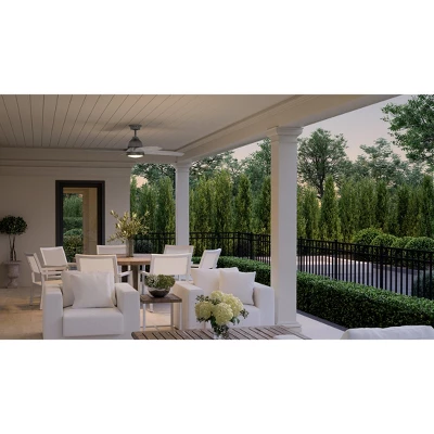 Urban Ambiance Luxury Urban Loft Ceiling Fan 16''H X 56''W, Aged Nickel Finish, Bunbury Collection, UHP9330