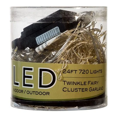 Kurt Adler 24-Foot 720-Light Warm White Twinkle LED Fairy Cluster Garland - Image 5