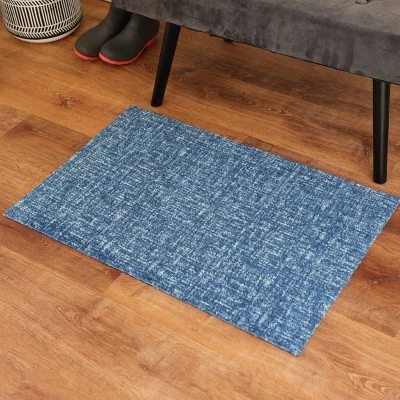 2'x3' ColorStar Static Door Mat Blue - Bungalow Flooring