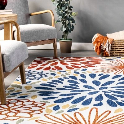 NuLOOM McEwen Bohemian Floral Machine Washable Area Rug - Image 7