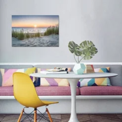 Beautiful Sunset At The Beach By Jan Becke Unframed Wall Canvas - ICanvas