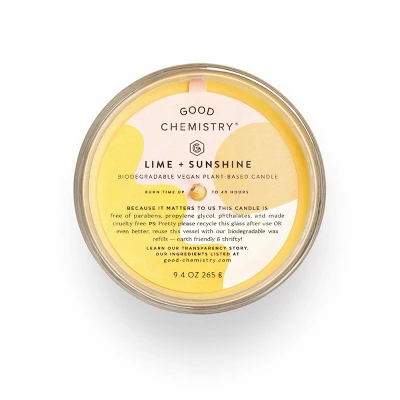 Good Chemistry™ Refillable Glass Candle Lime And Sunshine - 8.3 Oz - Image 2