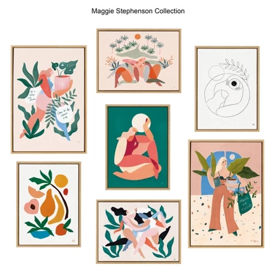 18" X 24" Sylvie How The Sun Loves The Moon Framed Canvas Wall Art By Maggie Stephenson Natural - Kate And Laurel - Image 4