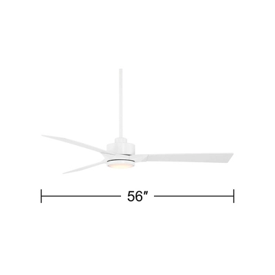 56" Casa Vieja Kali Matte White LED Damp Ceiling Fan With Remote - Image 3