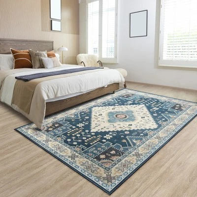 Costway Area Rugs 5'4'' X 6'7''5'4'' X 7'7'' Faux Wool Fabric Doormat Home Carpet Living Room Bedroom - Image 3