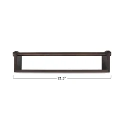 Storied Home Mango Wood Wall Shelf With Rod, Espresso Finish