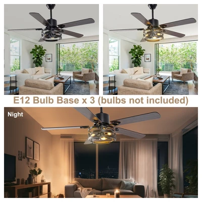 Bella Depot 52" Indutial Large Ceiling Fan With Light And Remote 6-speed For Dining Room - Image 7