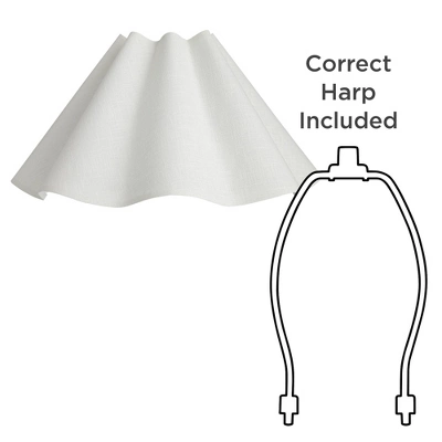Springcrest 6" Top X 18" Bottom X 10" High X 10" Slant Lamp Shade Replacement Large White Wave Empire Modern Linen Fabric Spider Harp Finial - Image 5