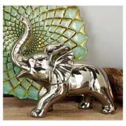 Amazing Animals Porcelain Standing Elephant Sculpture (12") - Olivia & May