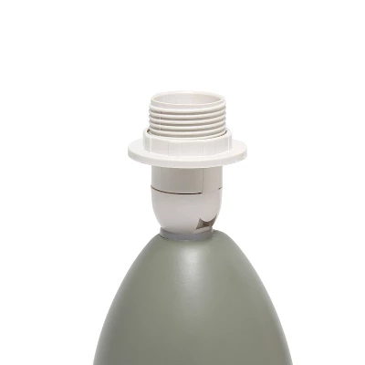 9.45" 2pk Petite Ceramic Oblong Bedside Table Desk Lamps With Matching Tapered Drum Shade Gray - Creekwood Home - Image 6