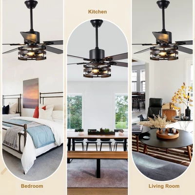 Bella Depot 52" Indutial Large Ceiling Fan With Light And Remote 6-speed For Dining Room - Image 6
